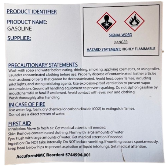 Picture of Sticker / Gasoline 